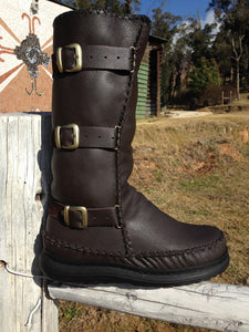 Custom Leather Biker Boots