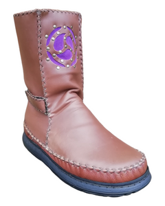 Pull On Leather Boots with Velcro Straps (UK 11)