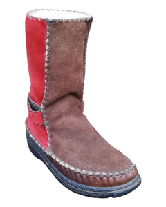 Pull On Leather Boots with Velcro Straps (UK 6)