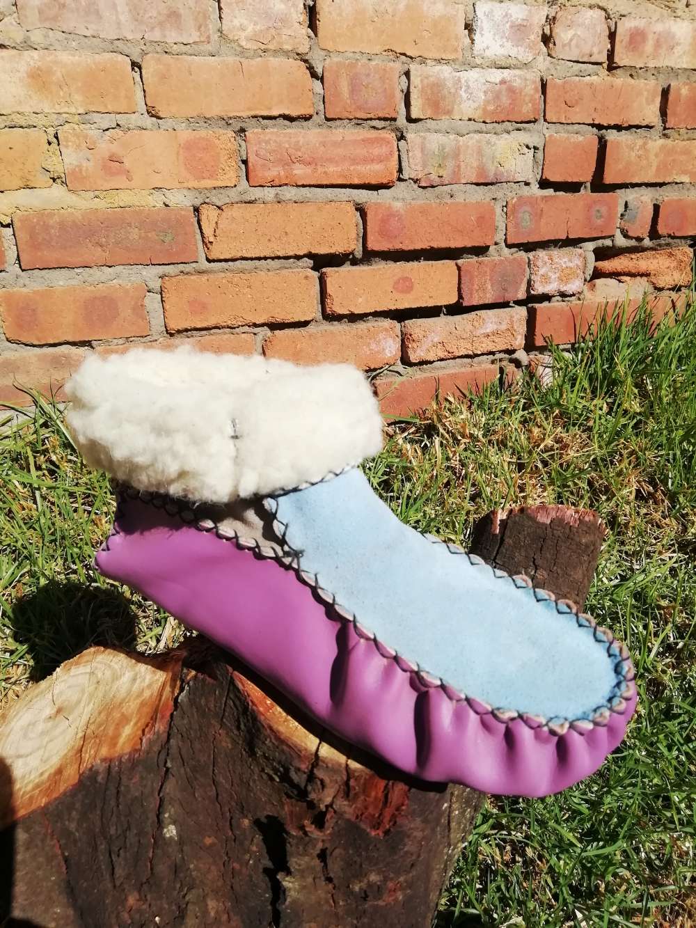 Custom Wool Lined Leather Slippers